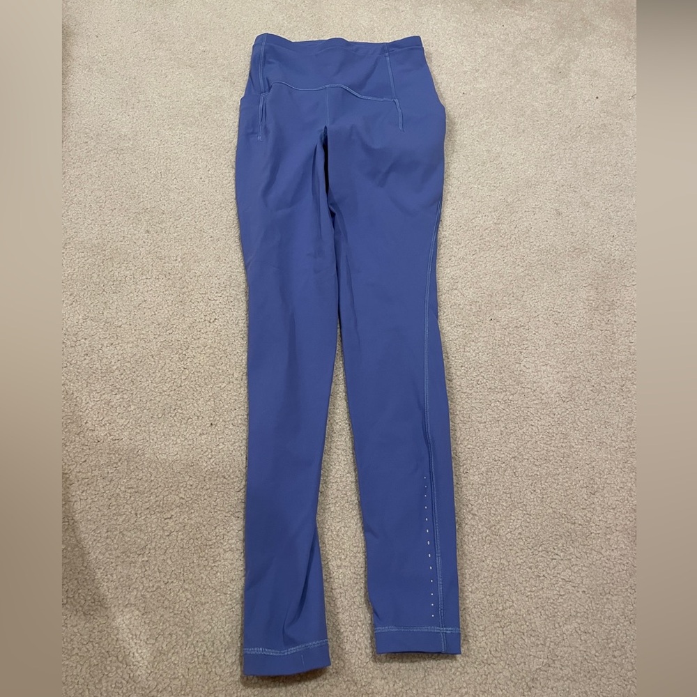 Lululemon running leggings purple size 4 pocket reflective detail